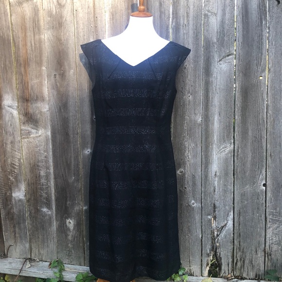Mossimo Sleeveless Pleated breasted Black Stretch Dress with Shimmery Stripes! - Picture 4 of 11